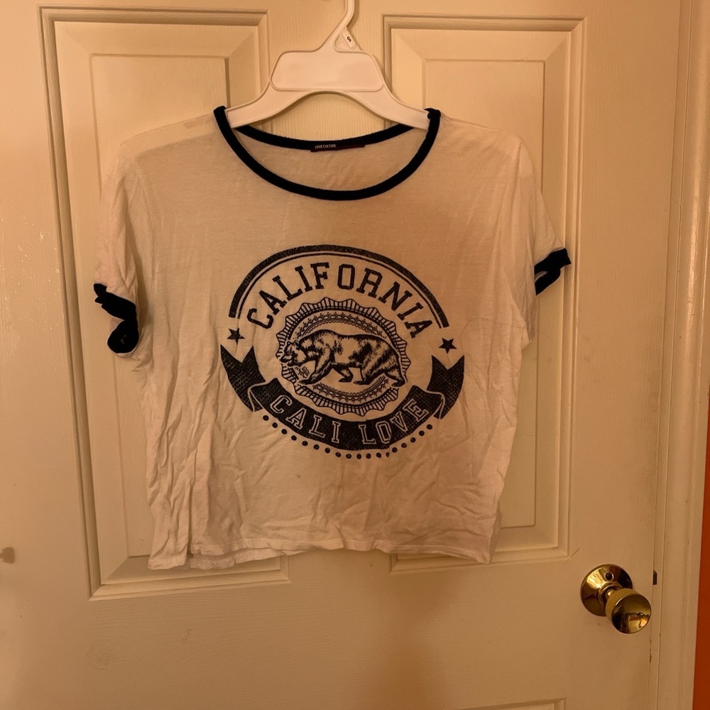 Love Culture White Tee with Black Trim